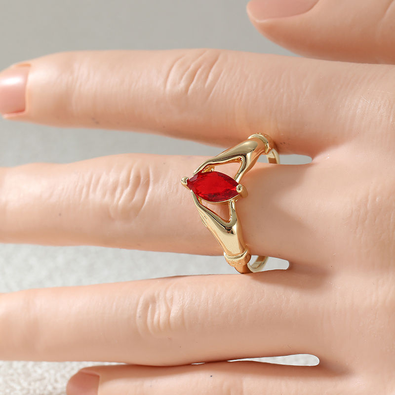Women's Gold-Toned Hand-Shaped Ring, Daily Wear